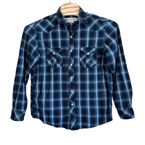 WindRiver‎ plaid shirt Pearl snap modern fit lightweight size large